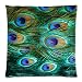 Home Decor Personalized Abstract seamless pattern Peacock feather Zippered Throw Pillow Cover Cushion Case 18x18 (one side)