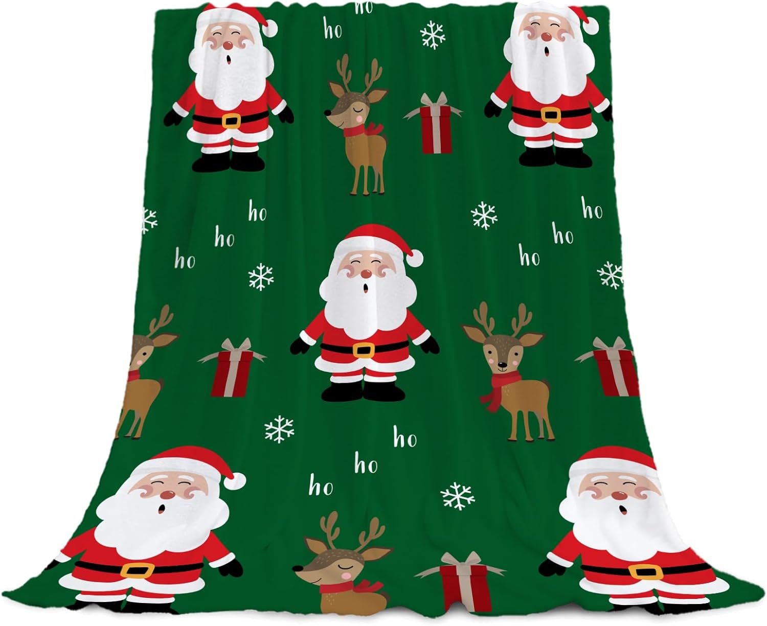 YeeJu Christmas Decorative Throw Blanket Queen Size Green