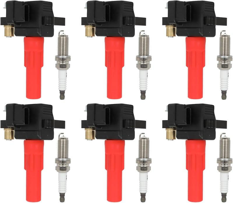 Kit de bobinas de ignição ECCPP UF666 com velas de ignição de irídio para Subaru Legacy, Outback e Tribeca 3.6L – Conjunto com 6