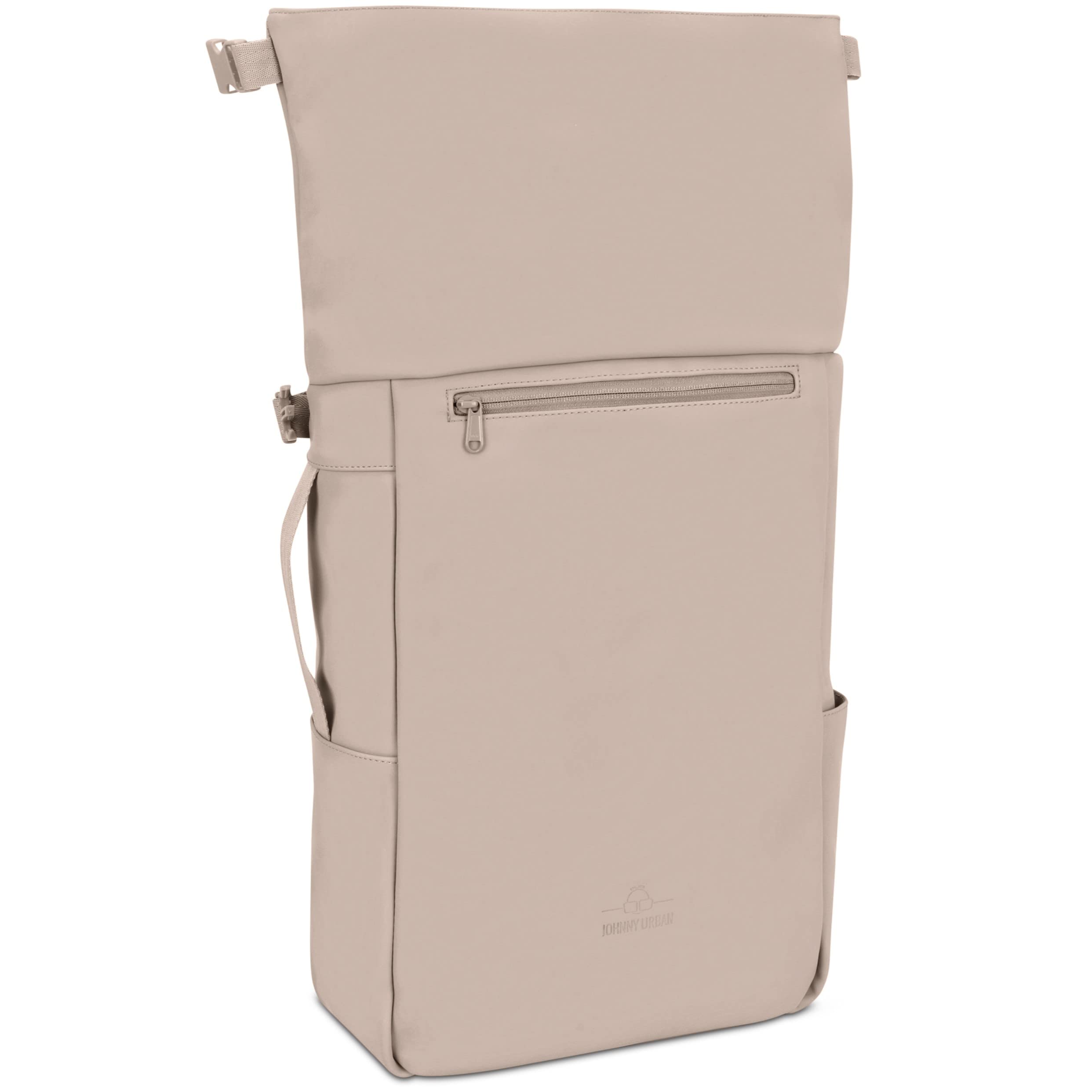Johnny Urban Zaino Porta PC Donna Uomo Beige - Henry - Rolltop per Lavoro Viaggio Università - Scomparto per Laptop 16 Pollici - 15-19L - Idrorepellente