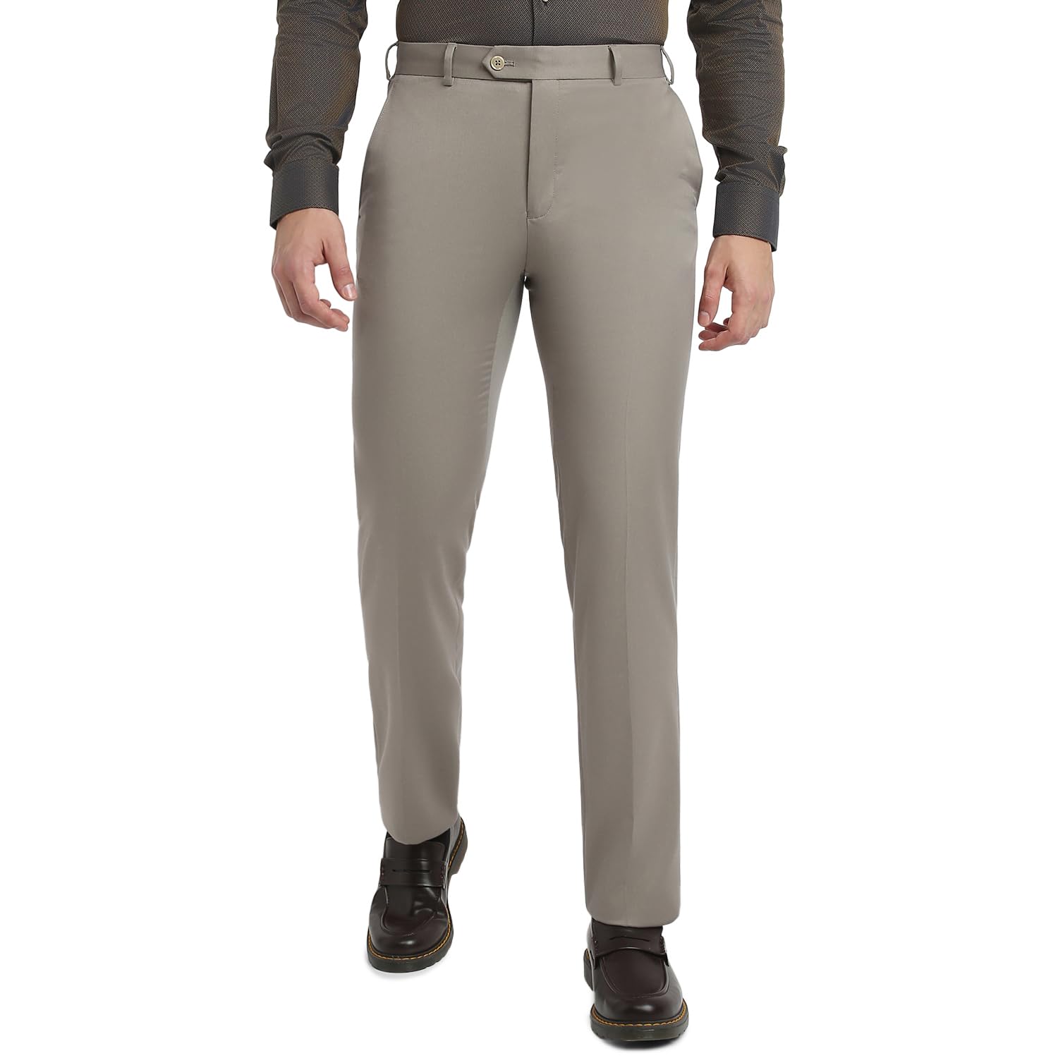 raymond Men Contemporary Fit Solid Pattern Poly Viscose Blend Flat Front Formal Trouser-picture-34
