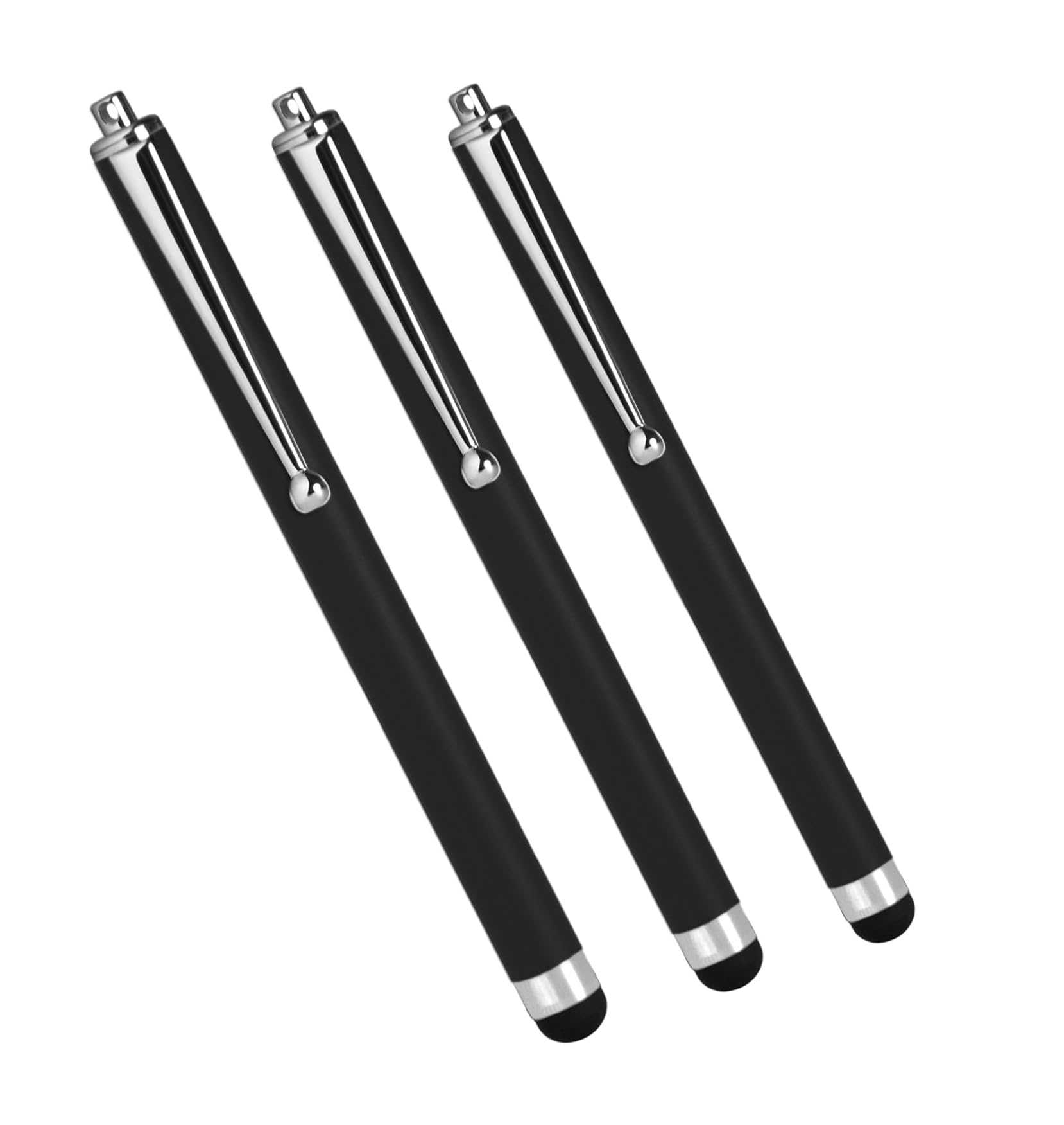BoxWave Stylus Pen Compatible with Carlson Surveyor 2 - Capacitive Stylus (3-Pack), Stylus Pen Multi Pack - Jet Black