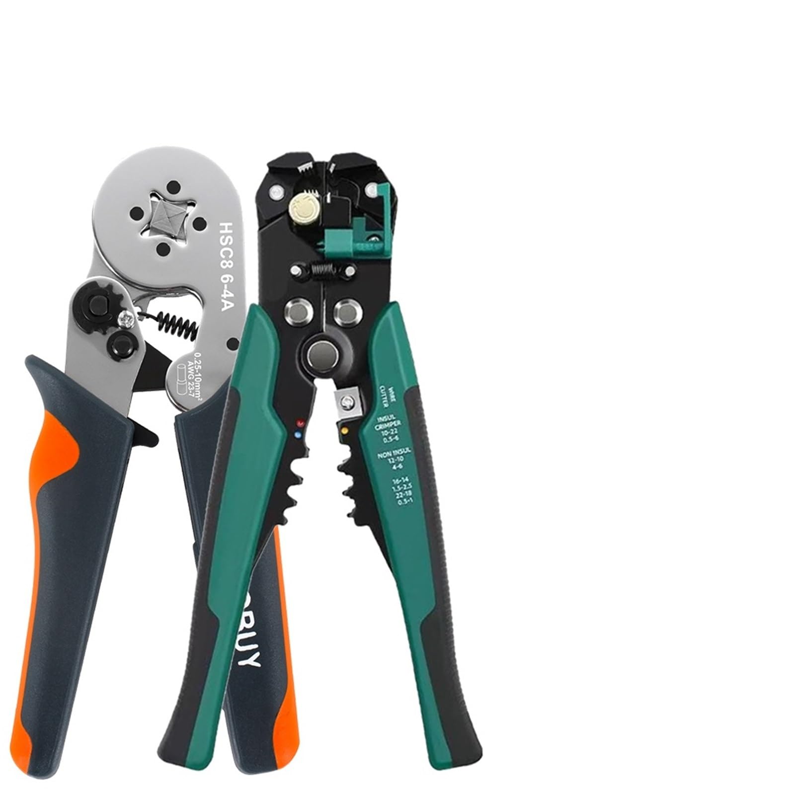 Kvkitklw 6-4 Bxq 400Pcs Ferrule Crimping Tool Hsc8 6-4/6-6 Electrical Crimper Plier For Crimp Tube Terminal Electrical Circuit Repair, Wire Stripper(6-4 Bxq 400Pcs)