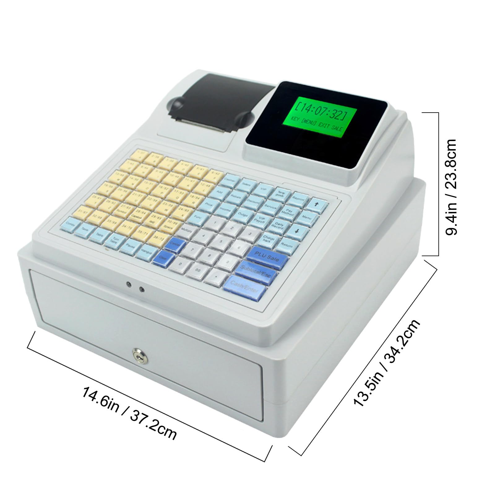 Caja Registradora Para Restaurante, Caja Registradora Con Impresora Térmica: Pantalla Para Invitados, Efectivo, Cajón De Monedas Y Función De Verificación De Dinero, Solución Conveniente Y Eficiente