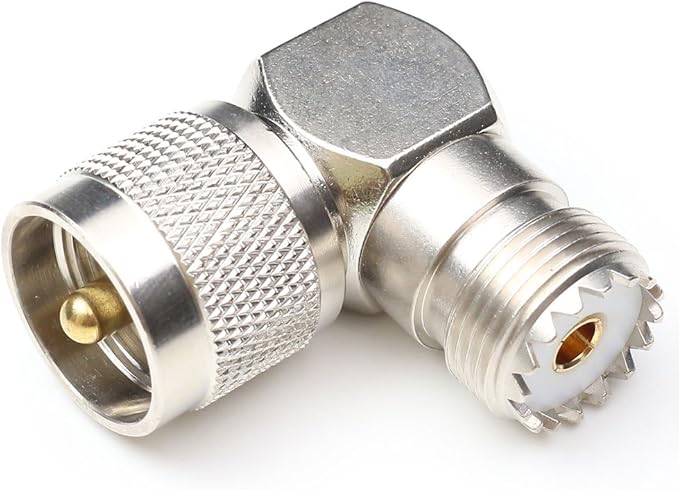 Conectores UHF Macho a Hembra Ángulo Recto, PL259 SO239 2 Pares miniatura 2