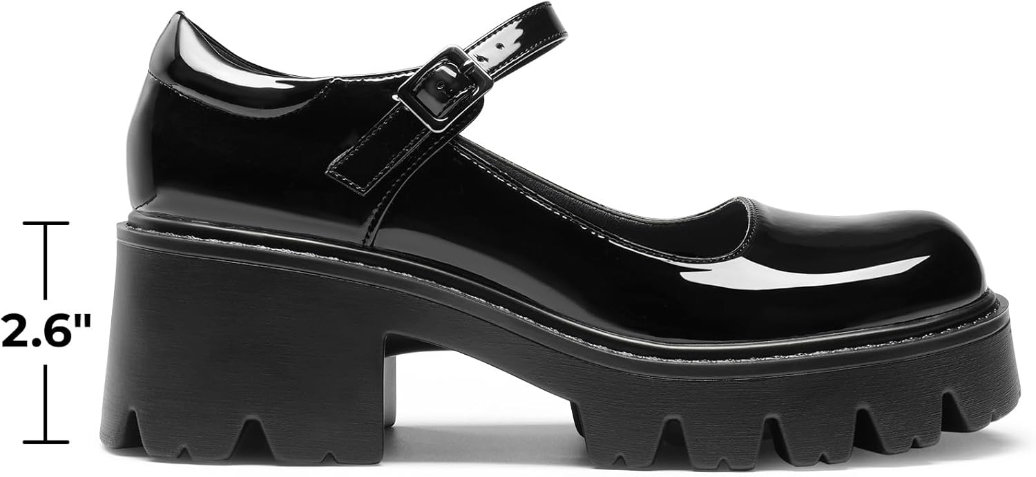 DREAM PAIRS Women's Mary Janes Shoes Platform Dress Low Heel Chunky Pumps Round Toe Ankle Strap Pumps Shoes Oxfords Esther - Image 4