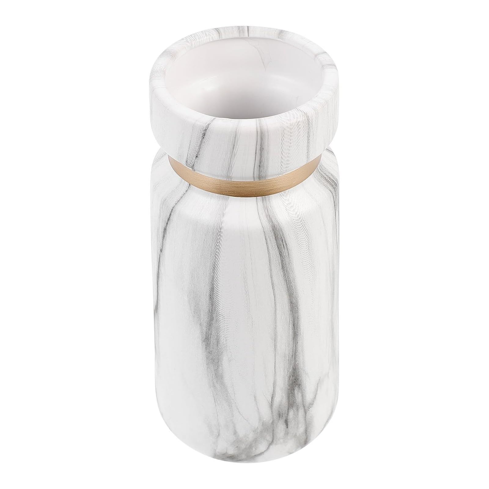 Pretty Marble Pattern Ceramic Flower Vase Medium Gray Retro Style Desktop Decorative Décor Shelf Decorations