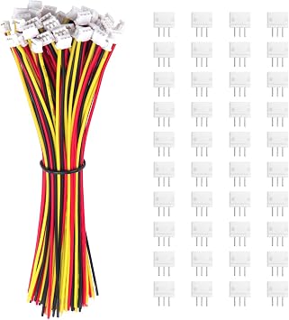 40 Sets Mini Micro JST 1.5 ZH 3 Pin Connector Plug Male with 150mm 26AWG Cable & Female Connector