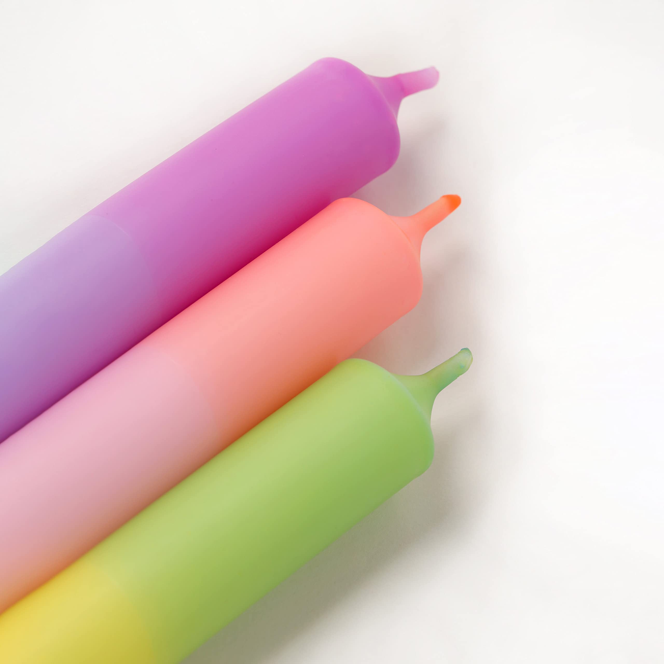 Dipdye Set Di 3 Candele A Bastoncino Colorate Fatte A Mano, 25 Cm, 13 Ore Di Durata, Cera Di Paraffina, Vegane, Regalo Decorativo