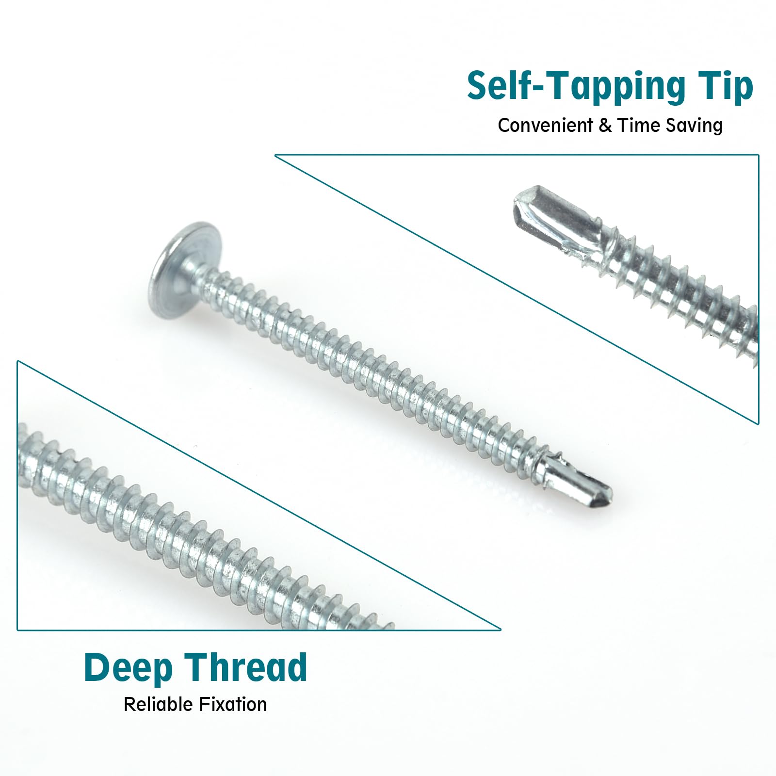 Self-Tapping Screws - 140PCS Kit for Metal, Plastic & Wood -6