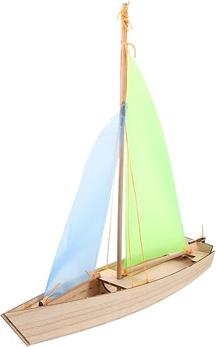 Kisangel 1pc 3D Puzzle Velero DIY Madera Veleros Artesanía Mini Velero Modelo Decoración para la Escuela Artesanía Proyectos de Decoración (Color al