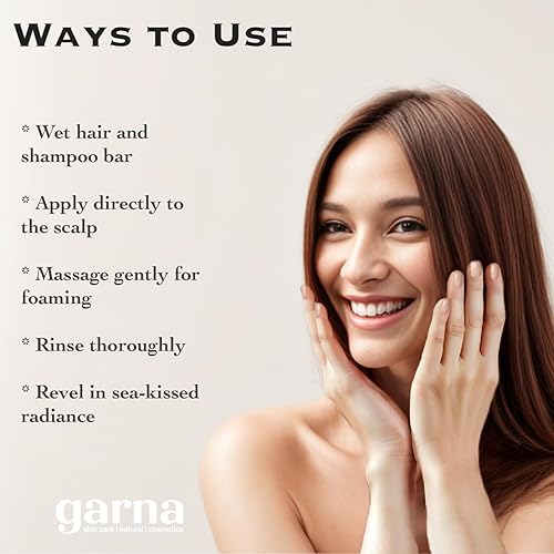 Miniatura 3 de Garna Gifts of the Sea - Barra de champú sólido  2 x 3.53 oz3.5 onzas, para el cuidado del cabello normal y graso, limpiador desintoxicante para el