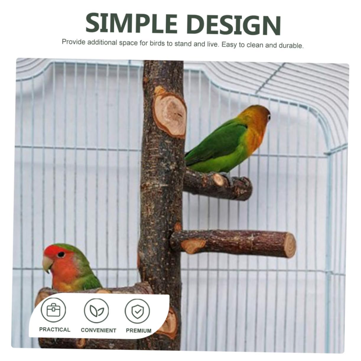 BESPORTBLE 2ensembles Perchoir à Oiseaux Naturel Support De pour Cage Accessoire De Perchoir pour Perroquets Et Petits Oiseaux Stabilité Et Confort Assurés Moyenne