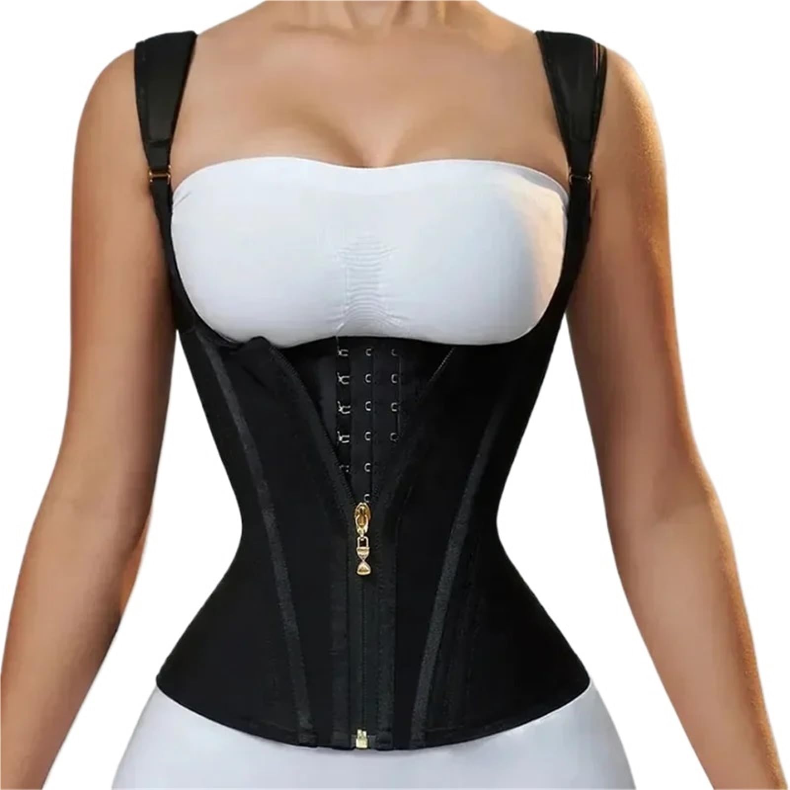 Body Moldeador Mujer Faja moldeadora de cuerpo for mujer, chaleco compresión doble, corsé entrenamiento cintura con cremallera ajustable