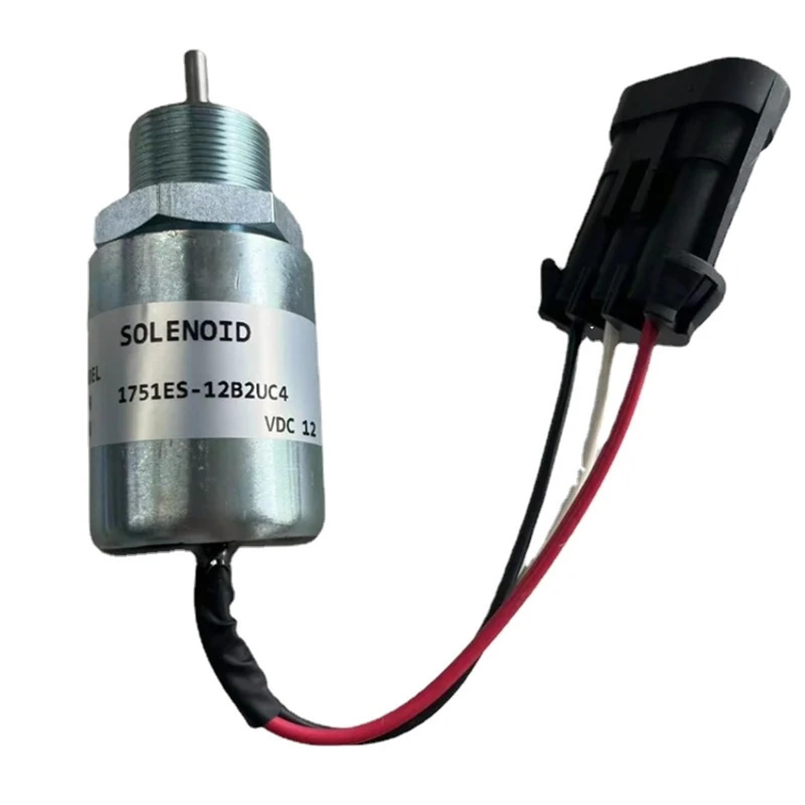 Solenoide de corte de combustible Solenoide de parada de combustible de 12 V 1751ES-12B2UC4, compatible con Mitsubishi L3E, L3E2, L3A y L3C.