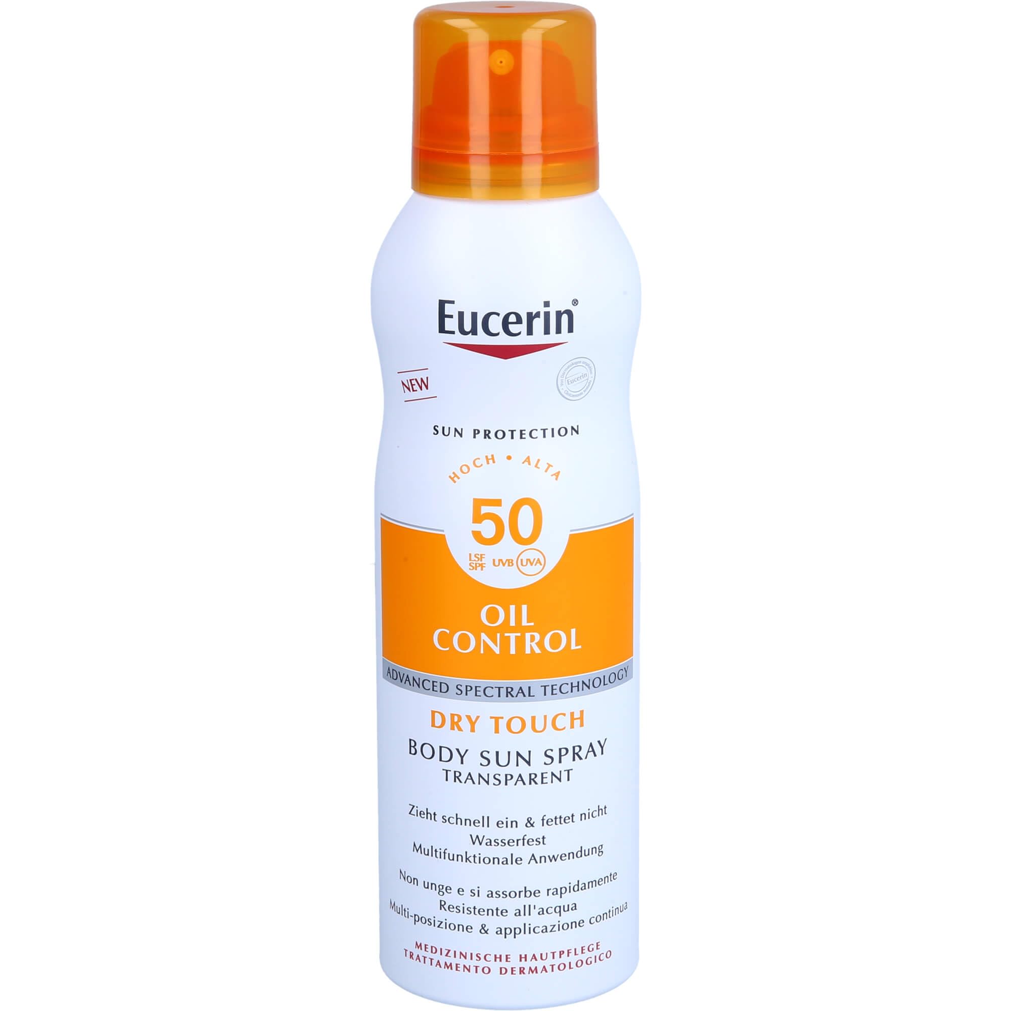 Eucerin Oil Control Dry Touch Body Sun Spray LSF 50, 200 ml Crema