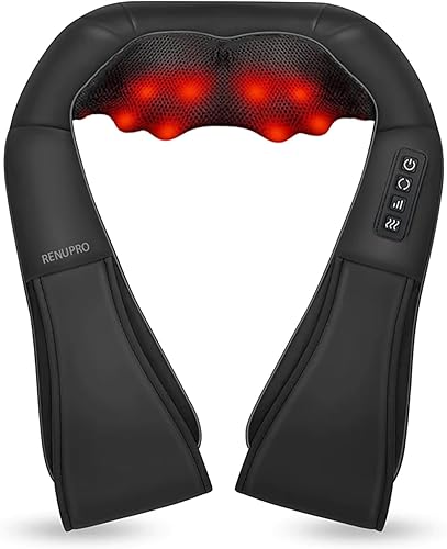 Miniatura 9 de RENUPRO Masajeador de cuello y espalda estilo Shiatsu con calor relajante, dispositivo eléctrico de masaje de tejido profundo para hombros, piernas,
