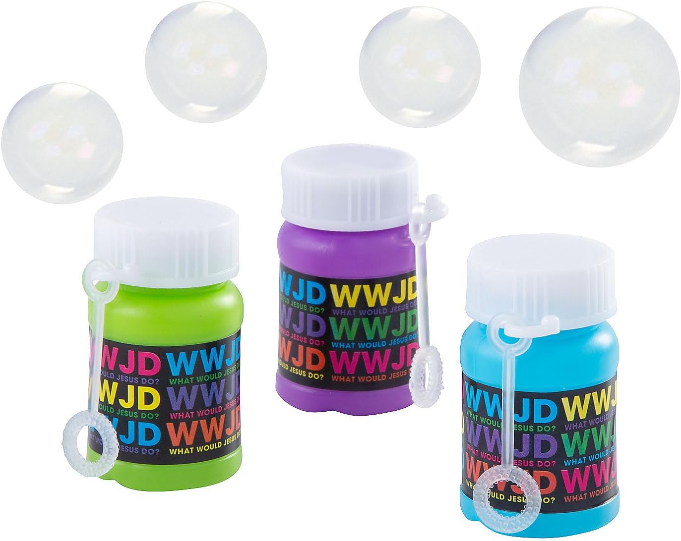 WWJD Mini Bubble Bottles 24 Pieces