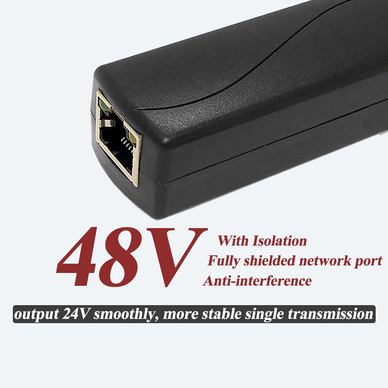 Convertisseur PoE Gigabit 48V vers 24V, Port RJ45 Sortie 24V/1A, | Ethernet Gigabit conforme IEEE802.3af/at, adaptateur PoE passif vers 24V, pour appareils 24V passifs (PS5724TG-RJ)