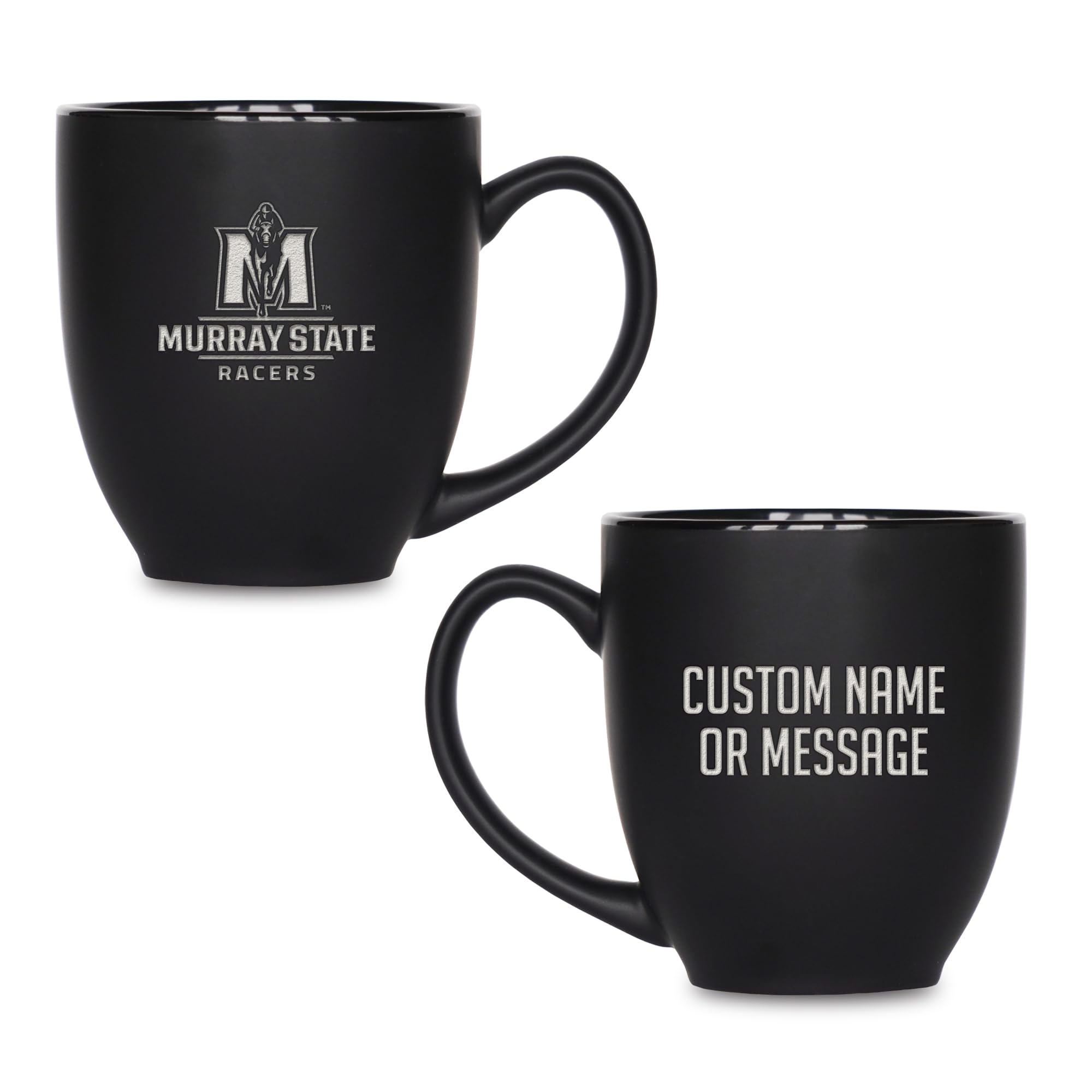 Rico Industries NCAA Primary 15-Oz Personalized Matte Black Bistro Mug - for Hot or Cold Drinks