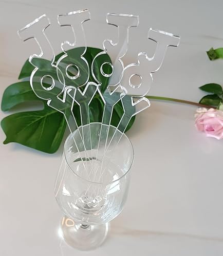 Miniatura 5 de 20 palitos Joy Swizzle, palitos de Navidad, decoración de boda, agitadores de bebidas, decoración de bar para eventos, fiesta (espejo dorado)