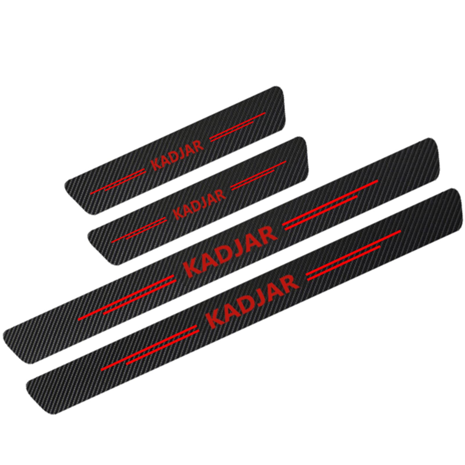 Symilov Kadjar Red 4Pcs Car Door Sill Scuff Plate Cover Sticker For Ren-Ault Duster Styling Accessories, Carbon Fiber Kick Plates Welcome Pedal Protector Strips Auto Threshold Non-Slip Entry Guard Trim,