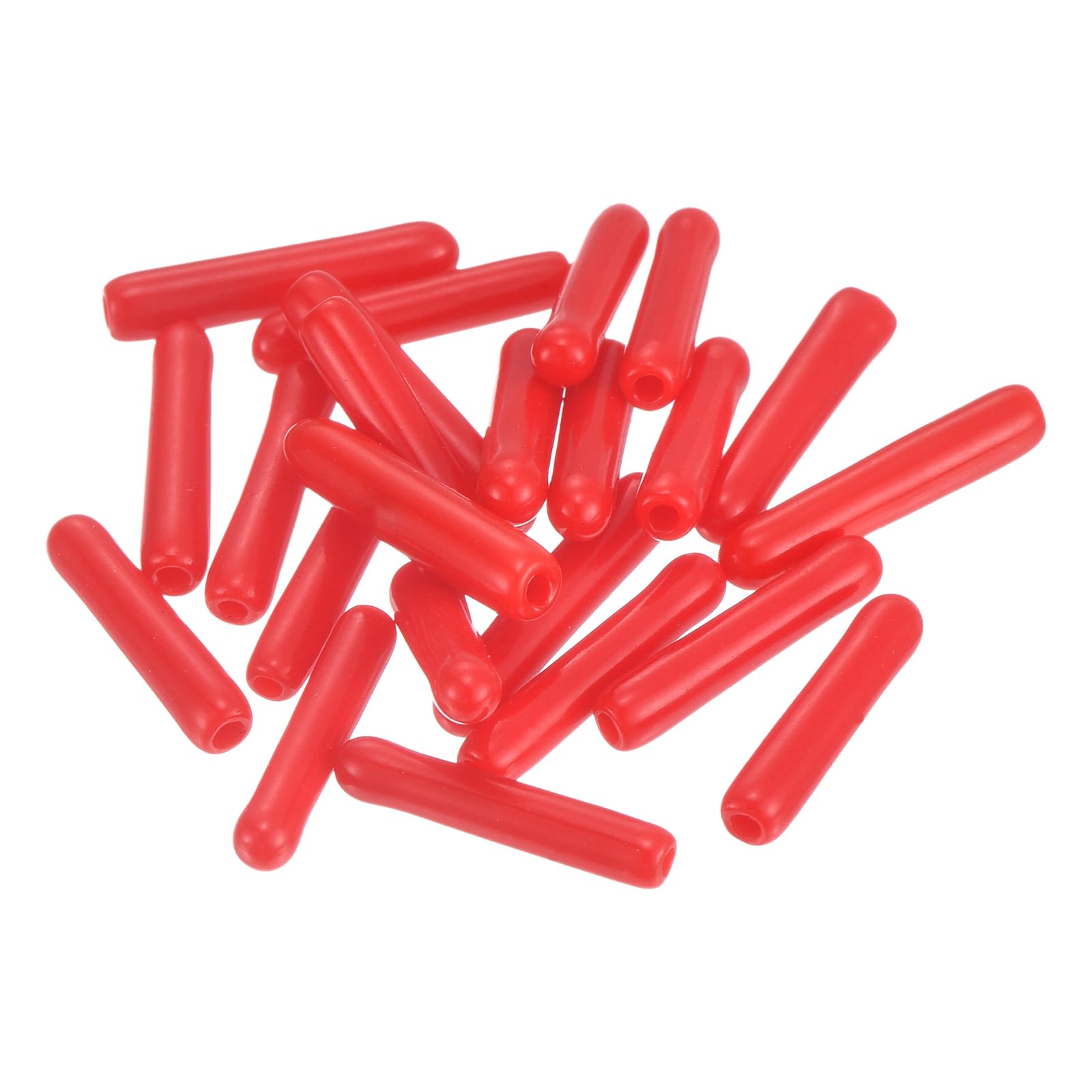 uxcell 100pcs Rubber End Caps 1.3mm(1/16") ID Vinyl PVC Round Tube Bolt Cap Cover Screw Thread Protectors Red
