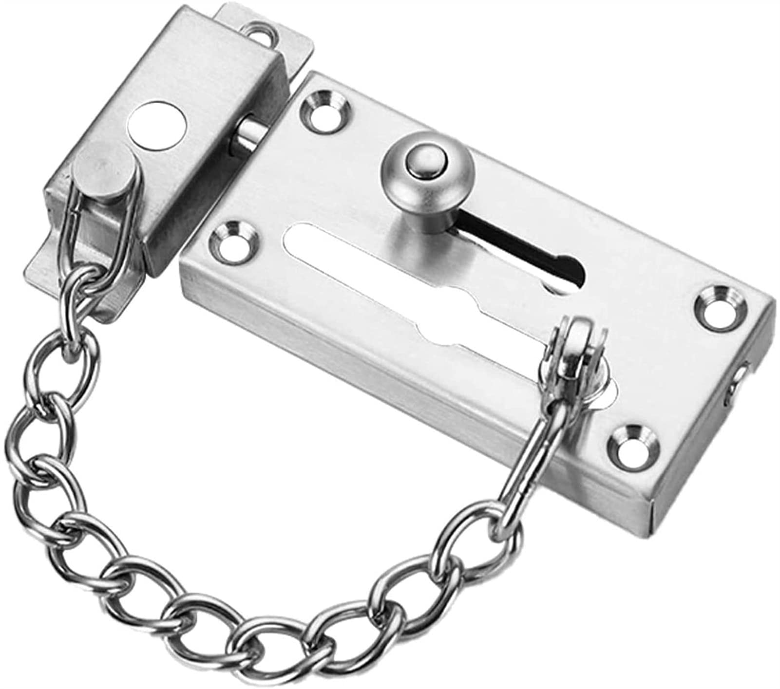 Zamek łańcuchowy do drzwi, łańcuch do drzwi, 1 szt. Metalowy rygiel do użytku domowego Rygiel do drzwi domowych z łańcuszkiem Dwufunkcyjna klamra do drzwi Odważna klamra zabezpieczająca przed kradzież