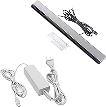 Games Accessories Bundle for Wii U, 1 Pack Sensor Bar for Wii/Wii U and 1 Pack Charger for Nintendo Wii U Gamepad