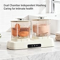Vista 4 de Asixxsix Underwear Washer, 2000mAh Rechargeable Dual Chamber Quiet, Portable Mini Washing Machine, Cordless Washing Machine for Bra Underwear Socks