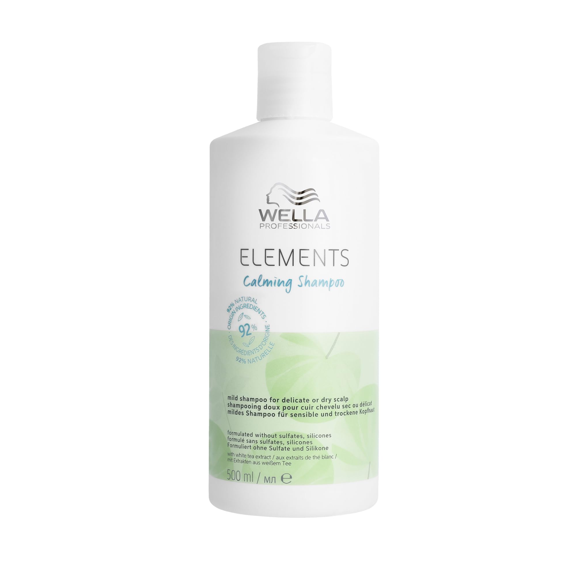 Wella Professionals ELEMENTS CALMING Shampoo ohne Silikone – milde Haarpflege für empfindliche Kopfhaut – mit weißem Tee und Provitamin B5 – beruhigend und regenerierend