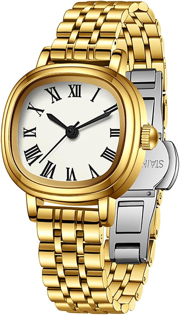 Fashion Ladies Square Watch Roman Numeral Dial Waterproof Quartz Watch