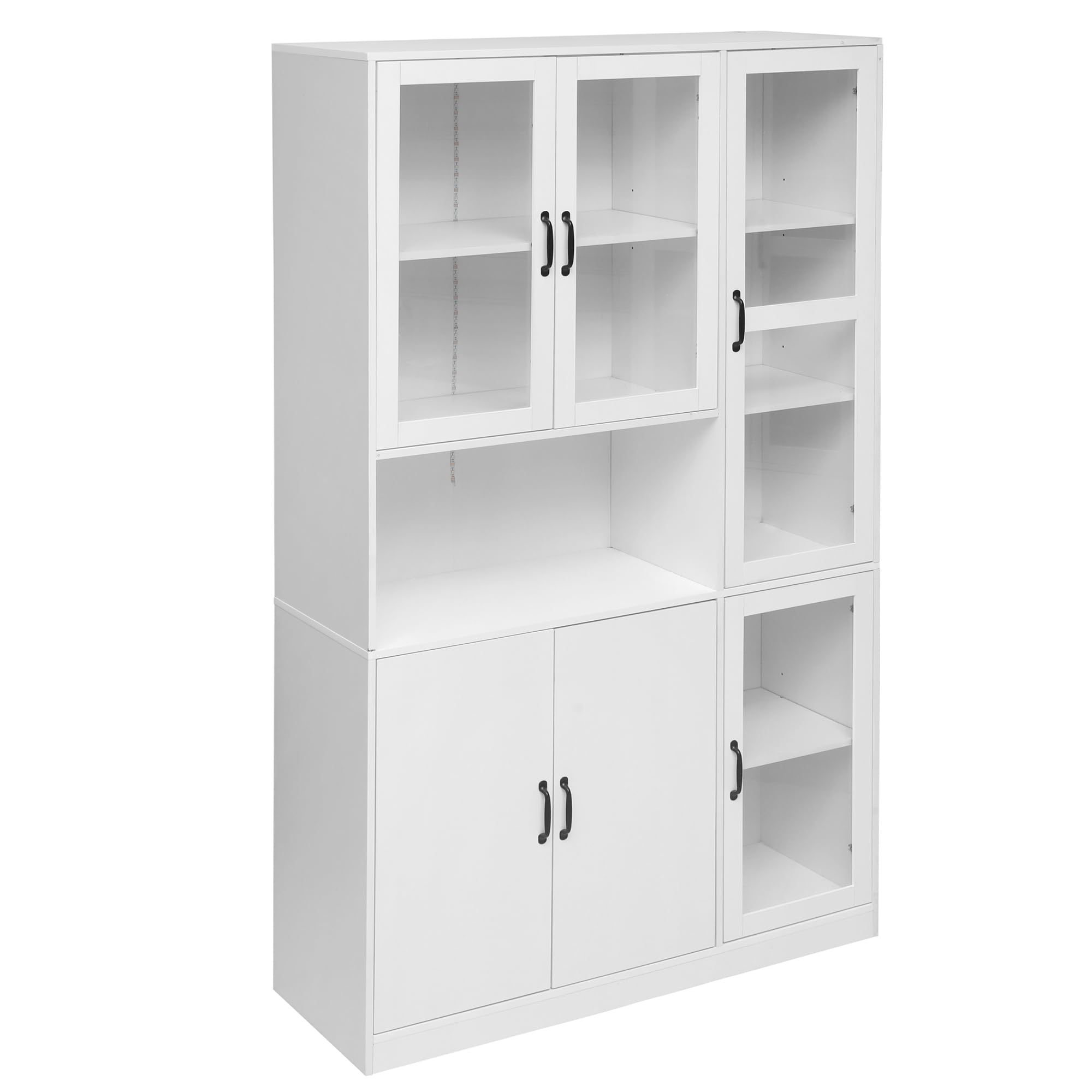 Vitrina con puertas, luz LED, estanterías grandes, armario de cocina, sala de estar, dormitorio