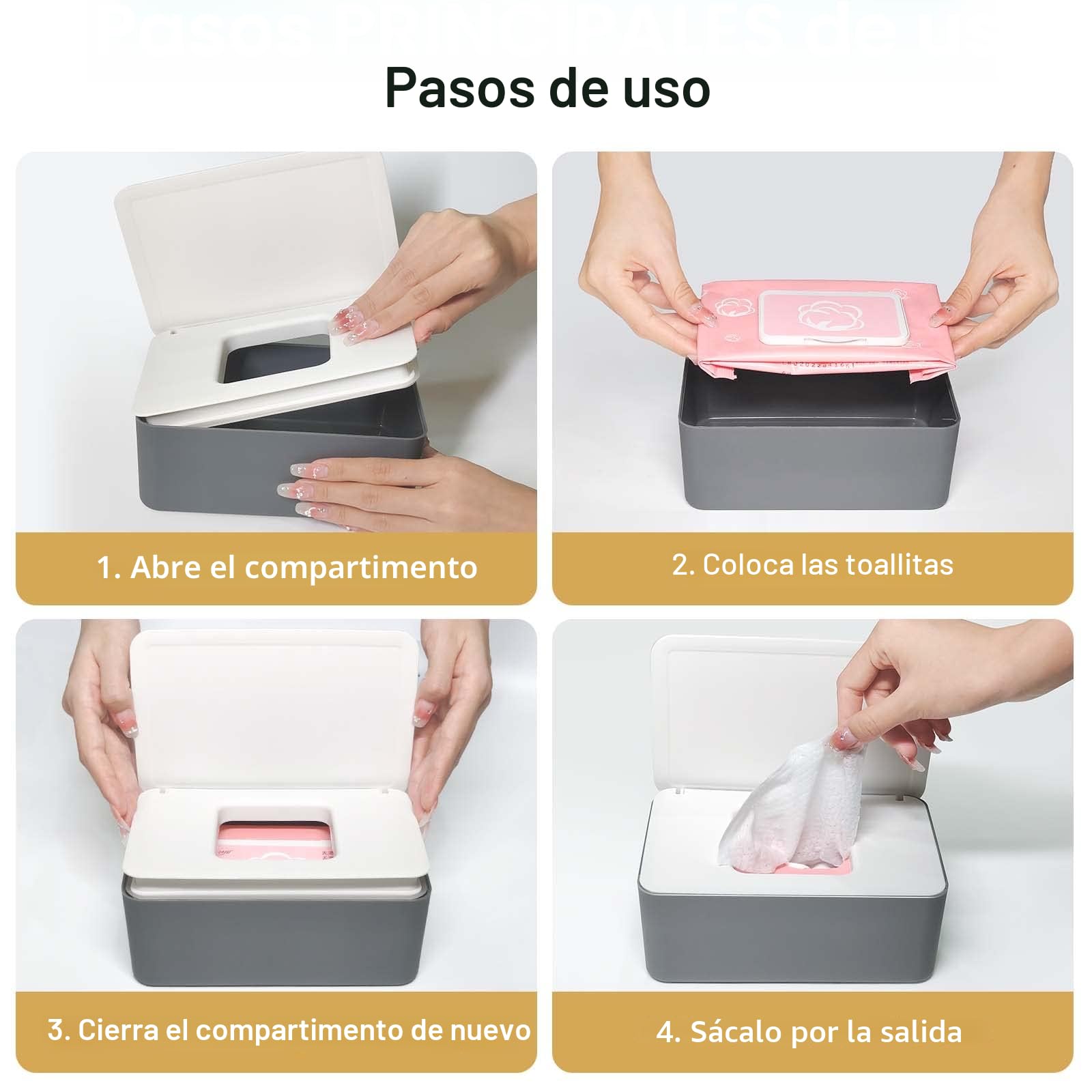 2 Piezas Caja para Toallitas y 2 Piezas Bolsa de Toallitas Húmedas, Caja para Toallitas Húmedas con Tapa Sello, dispensador de toallitas húmedas, caja para servilletas
