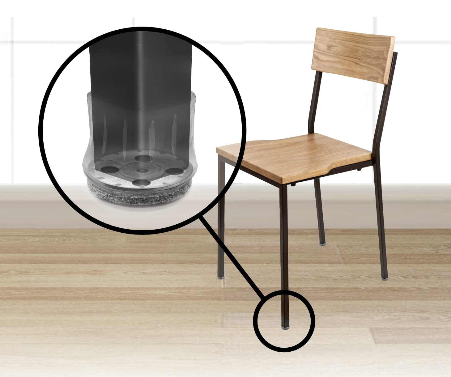 Slipstick GorillaFelt Chair Leg Floor Protectors for Hardwood Floors Clear Sleeve Felt Furniture Pads That Stay in Place, Will - Image 3