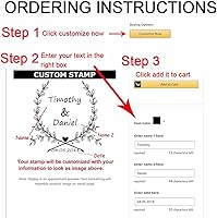 Vista 3 de Sello de goma autoentintado personalizado, sello de boda personalizado, uso en invitaciones de boda, ahorra fechas, tarjetas RSVP (hojas 3)