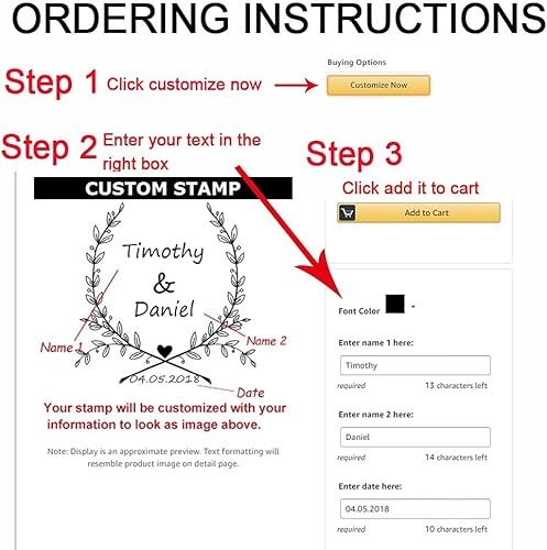 Miniatura 3 de Sello de goma autoentintado personalizado, sello de boda personalizado, uso en invitaciones de boda, ahorra fechas, tarjetas RSVP (hojas 3)