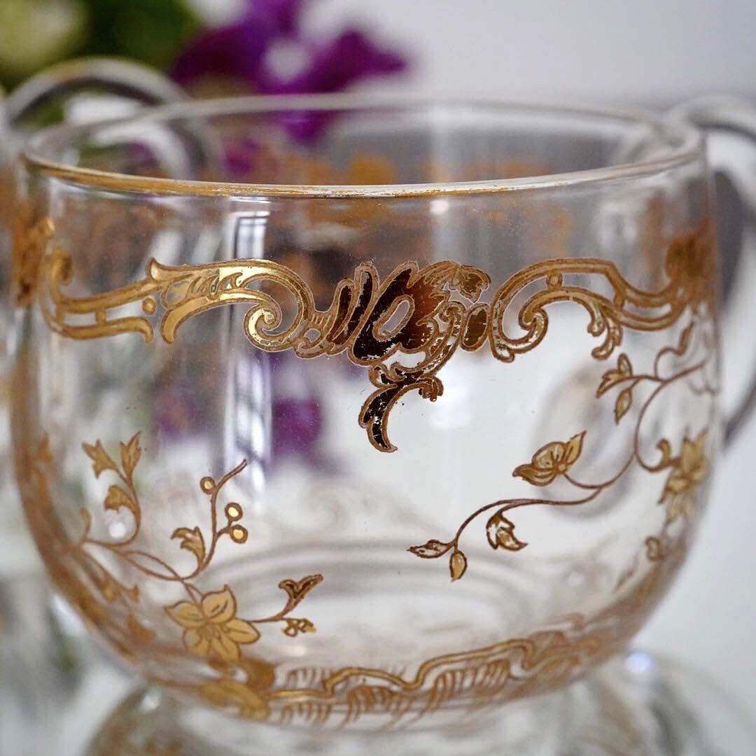 極希少☆24金彩オールドバカラ☆ルイ15世☆デザートカップ クリスタル