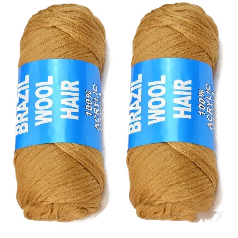 OMOGE HAIR LTD Omoge Hair Ltd Cheveux Brésiliens en Laine pour Tresses/Fauxs Locs/Tricot/Dreadlocs/Twists - 2 Rouleaux de Fil de Cheveux Acrylique Extensions...