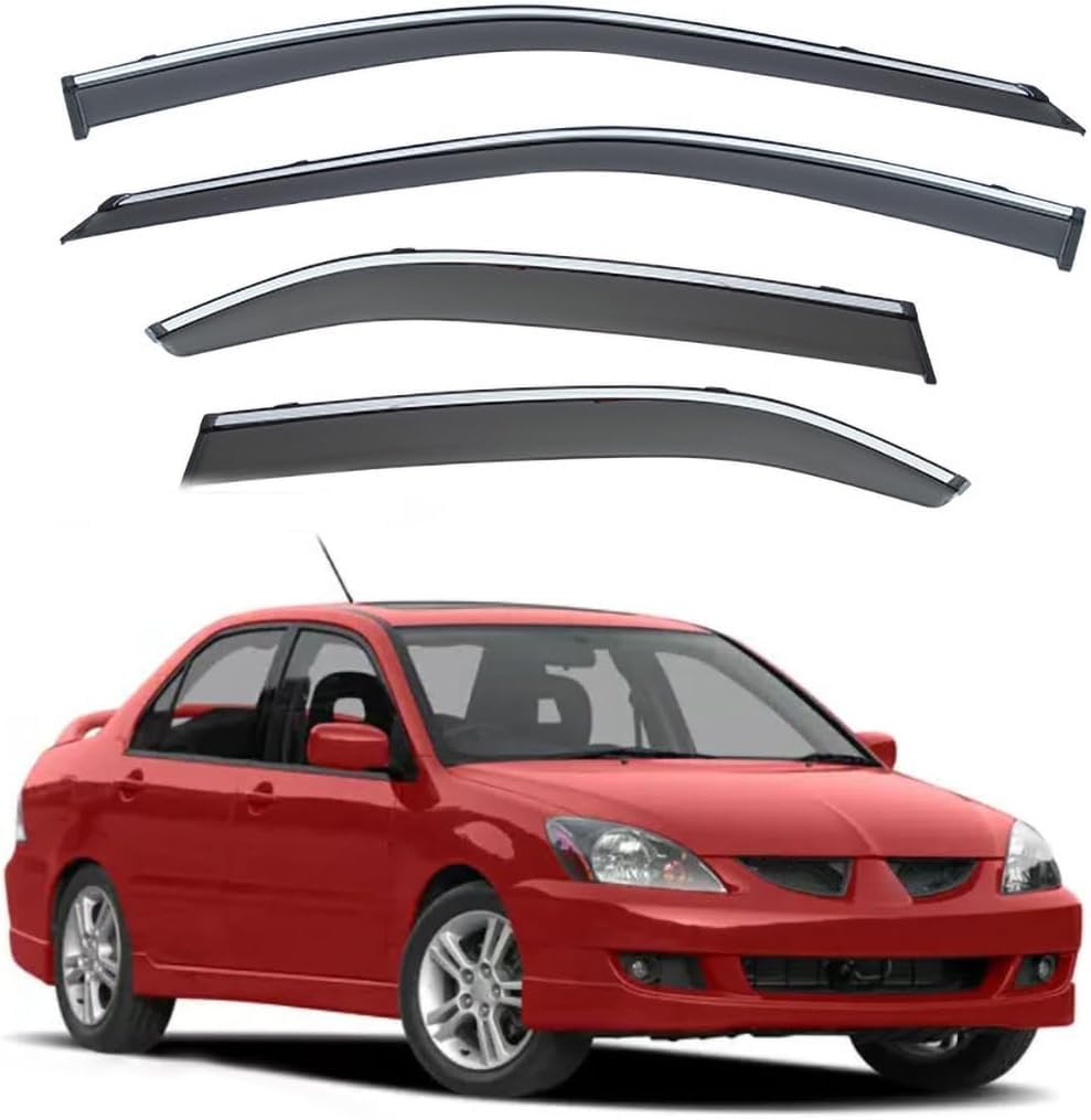 Panxuc Normal Car Wind Deflectors For Mitsubishi Lancer 2000-2006, Side Window Wind Rain Deflector Window Visor Sun Rain Guard Smoke Guards