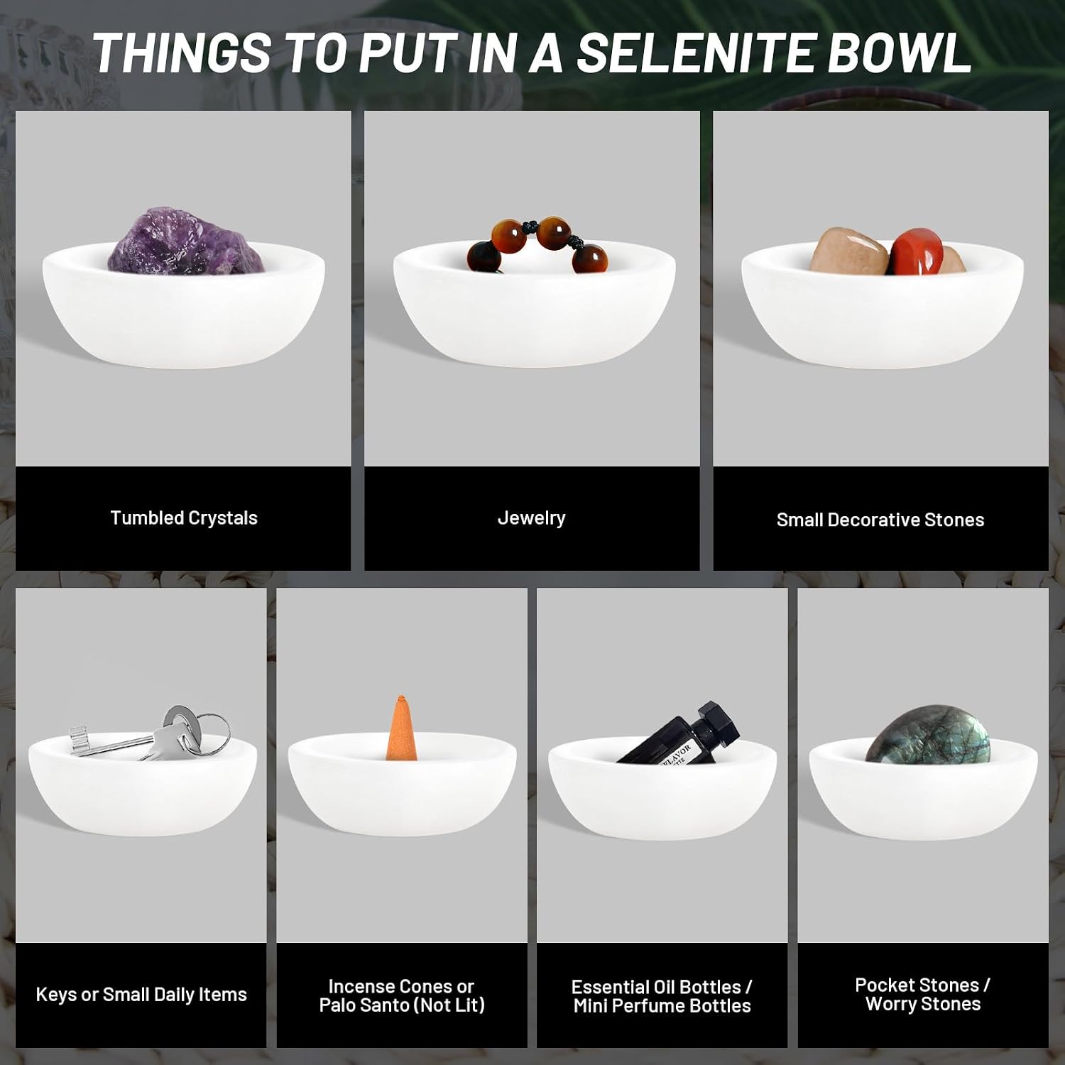 1 Pc Selenite Crystal Bowl, 2.8″-3.2″ - Selenite Charging Bowl