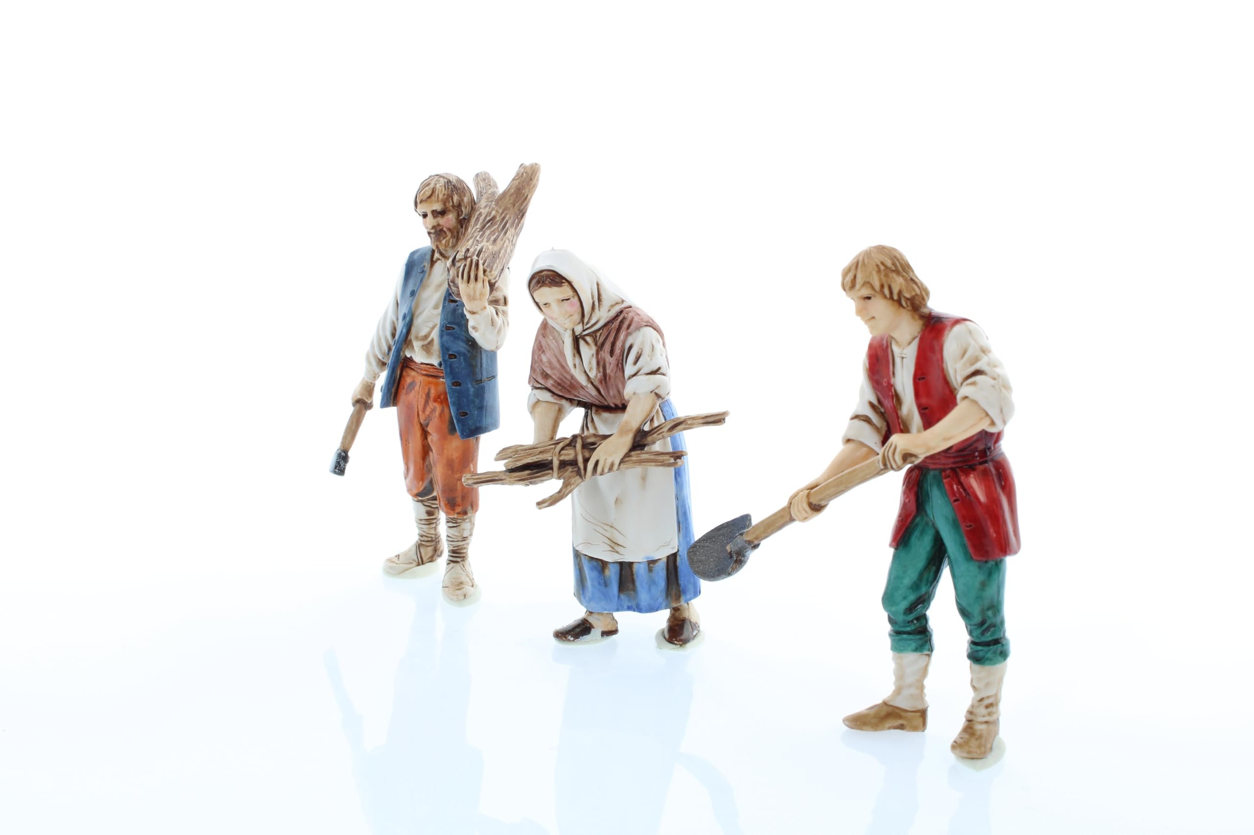 Moranduzzo 2 Esel Krippenfiguren 10cm - Handbemalt In Italien