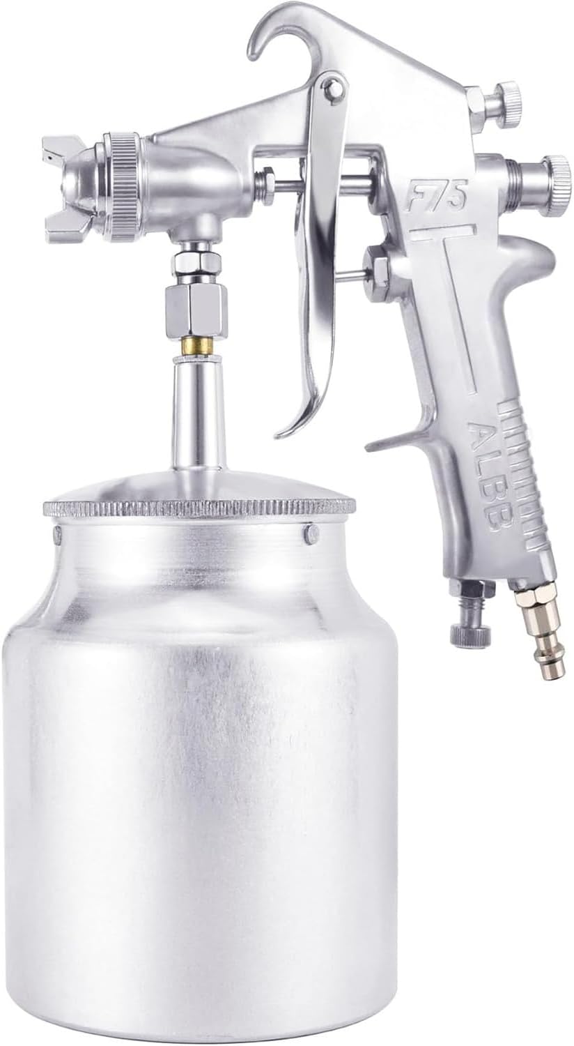 Professional Spray Gun with 3.0mm Stainless Steel Nozzle & 1000ml Metal Paint Cup Achieves Uniform Atomization Ideal for Automotive Touch-ups, Furniture refinishing, and Home Renovation