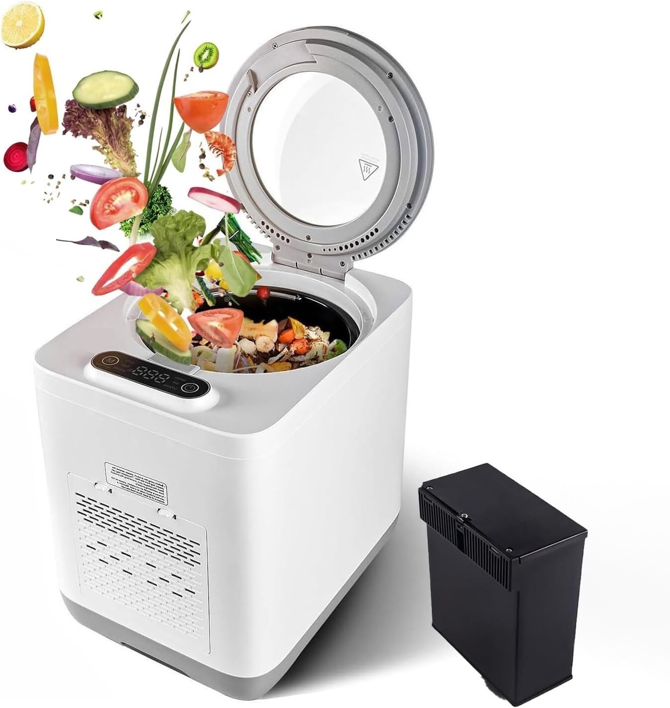 Electric Kitchen Composter, 3.8L Indoor Electric Compost Bin with LED Display/Odor Absorption, Food Waste Composter