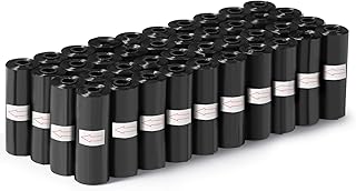 Diboniur Pack of 600 Dog Waste Bags, Black Waste Bags for Dogs, Robust and Leak-Proof, Fragrance-Free (40 Rolls, 15 per Roll) product image
