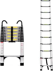 Dithoko Telescoping Ladder, 10.5 FT Aluminum Telescoping Ladder with ...