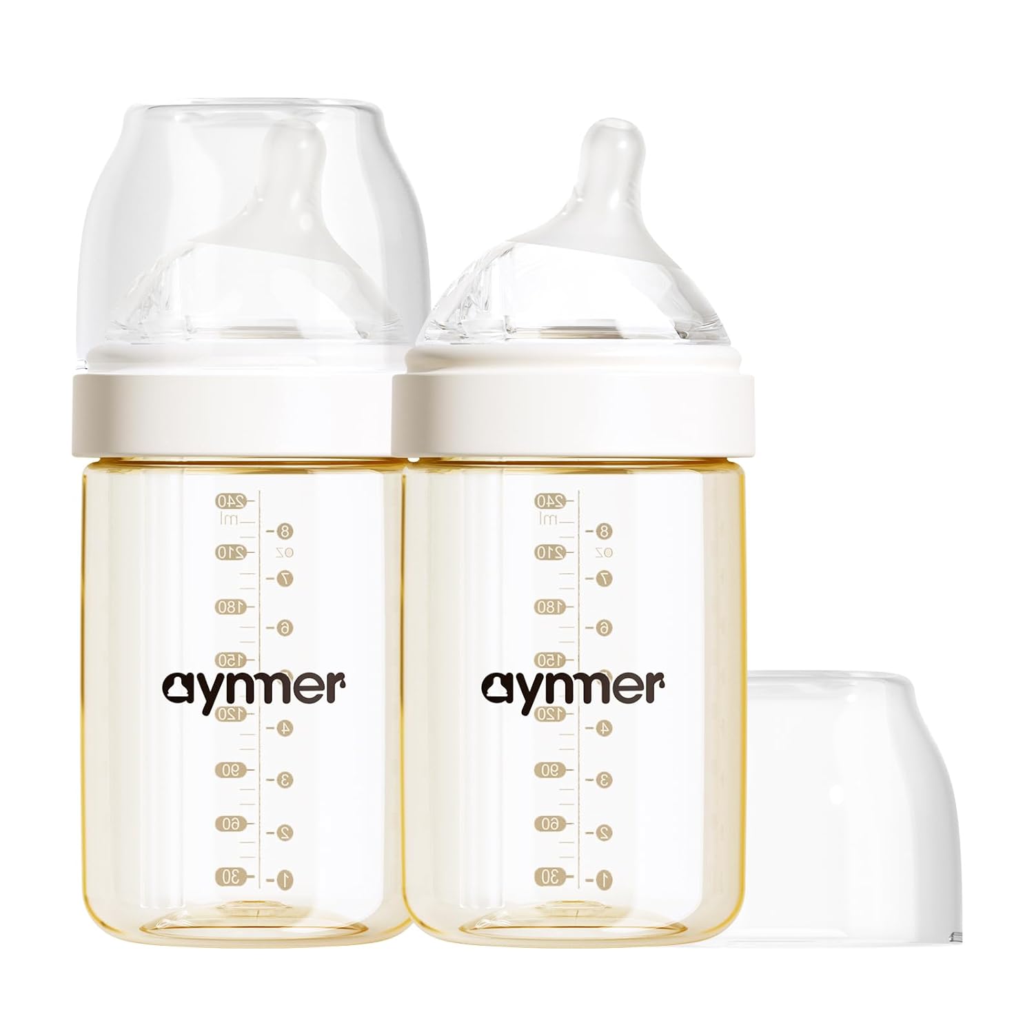 PPSU – Biberón natural para bebés recién nacidos que amamantan, parecido al pecho, anticólicos, pezón de flujo medio, 3 meses +, 8 onzas, paquete de