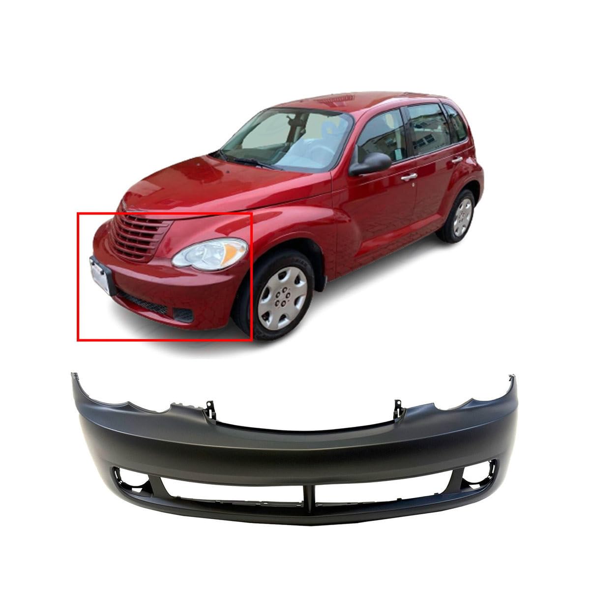 FitParts Compatible With Front Bumper Cover 2006-2010 Chrysler PT Cruiser Classic Couture Base LX Limited Touring GT Convertible Wagon 06-10. New,