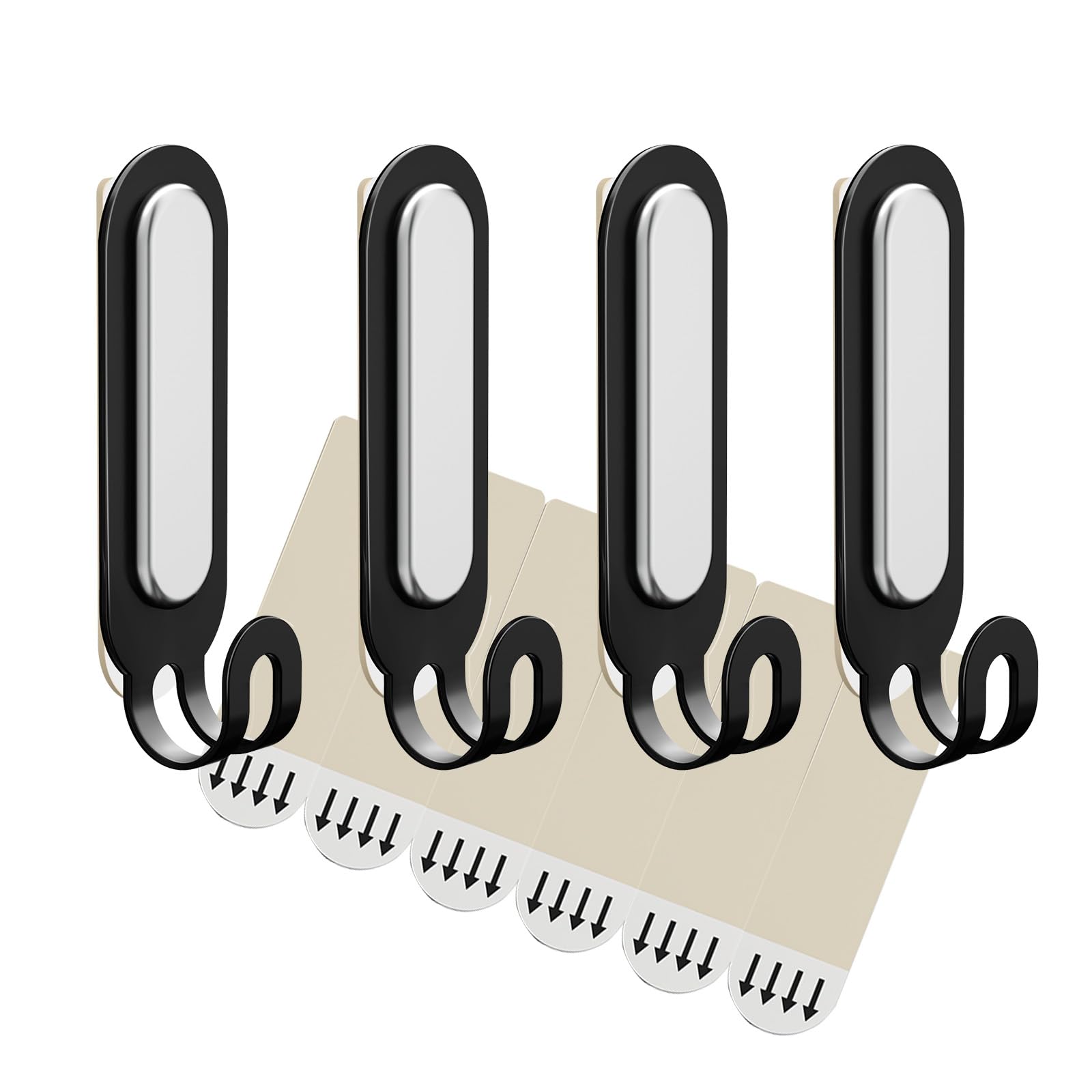 TAILI Wall Friendly Hooks, Widened Metal Damage-Free Hanging Hooks with Adhesive Strips, Heavy Duty for Home Storages and Decorations,4 and 6 Strips Included