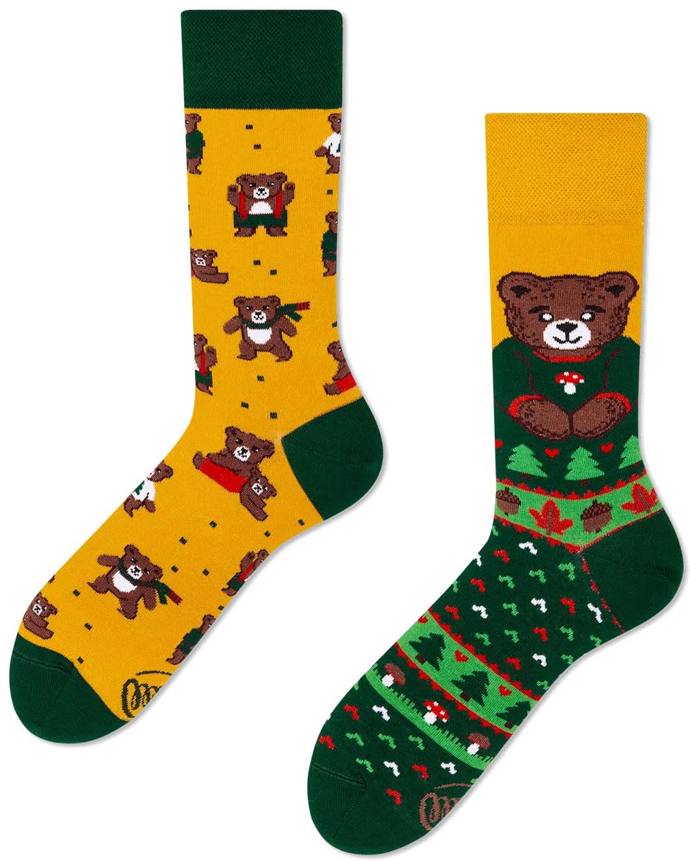 Chaussettes Chaudes En Peluche Many Mornings - Motif Ours Et Noël - Lot De 2 Paires Différentes